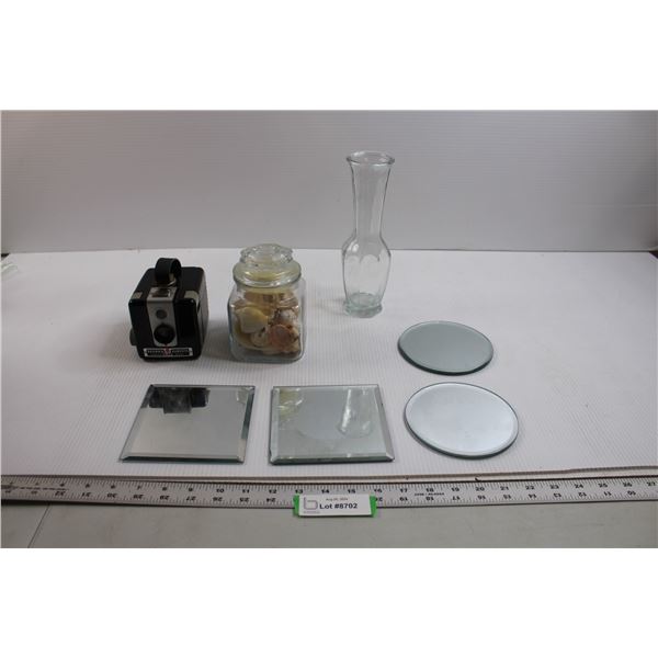 Brownie Hawkeye Camera - Untested, Seashells, Misc.