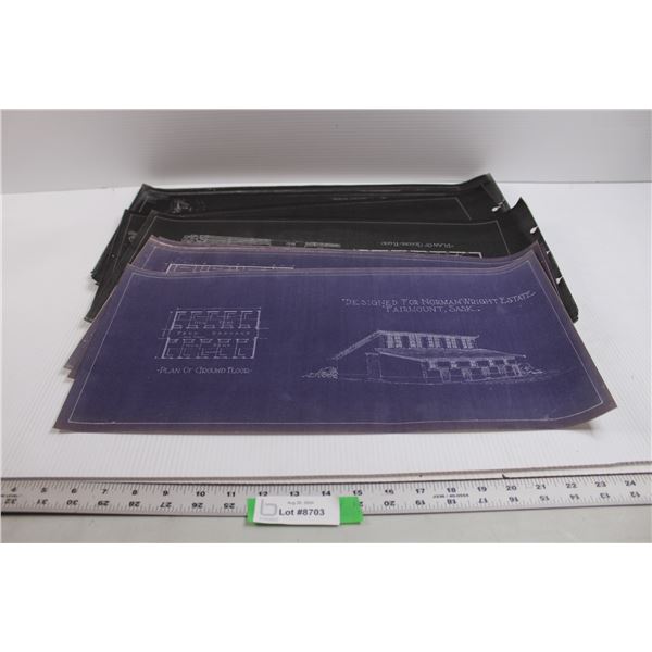 Assorted Blue Prints and Floor Plans