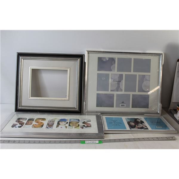 Picture Frame with no Back - 18" x 16", (3) Collage Picture Frames - 8" x 16", 23" x 11", 20 1/2" x 
