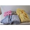 Image 4 : (7) Assorted Baby Blankets, (8) Baby Clothes, With Basket