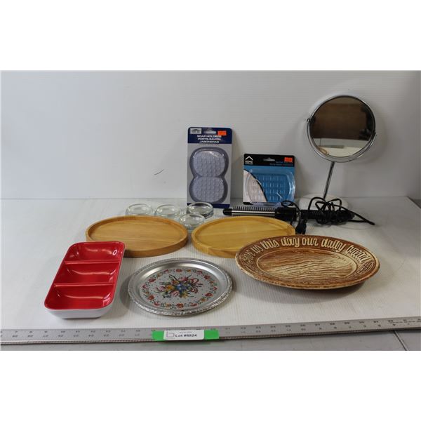 Conair Instant Hair Styling Brush - Tested Turns On, Personal Mirror, Suction Soap Dish, Give us Thi