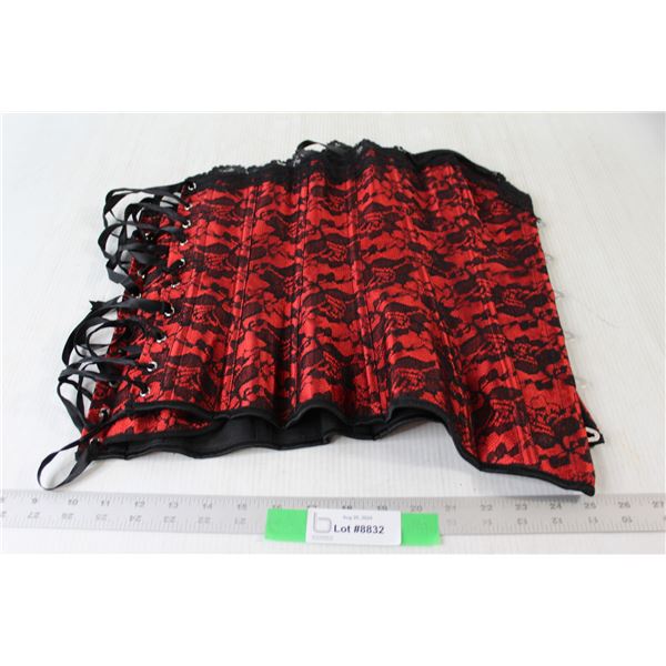 Women's Red and Black Corset