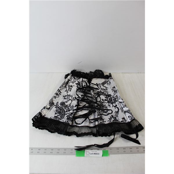 Women's White and Black Corset