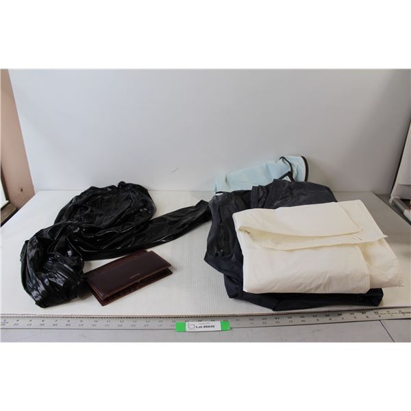 Latex Suit, Matt and Nat Wallet,(3) Suit Bags