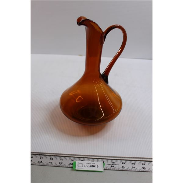 Brown Glass Pitcher