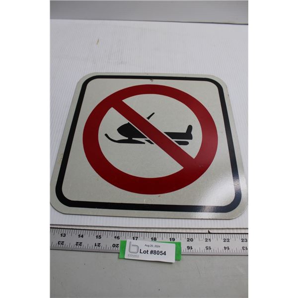 No Snowmobile Sign - 11 3/4" x 11 3/4"
