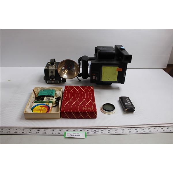 Polaroid Miniportrait Camera, Assorted Photography Equipment