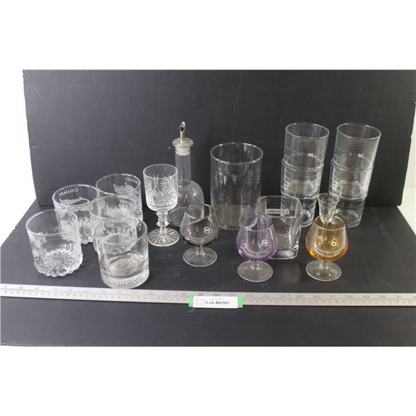 Assortment of Glasses - Vinegar Bottle