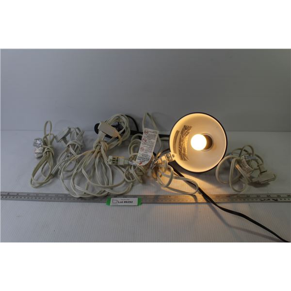 (6) Small Extension Cords - Light w/Mounting Clamp (working)
