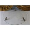Image 4 : Round Glass Plate Stand w/Brass Grape Feet - (2) Plastic Platters