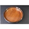 Image 4 : Glass Bowl Lily Design - Metal & Wood Tray
