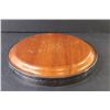 Image 5 : Glass Bowl Lily Design - Metal & Wood Tray