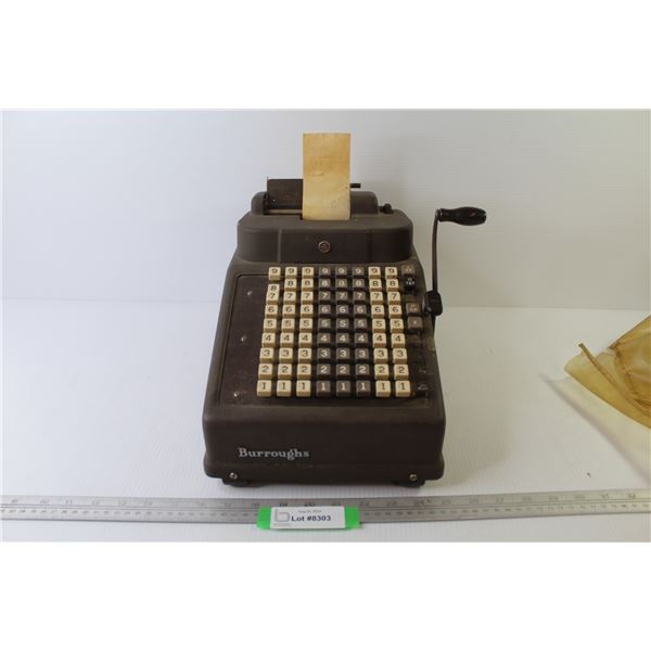 Vintage Burroughs Manual Adding Machine (#8 not working)