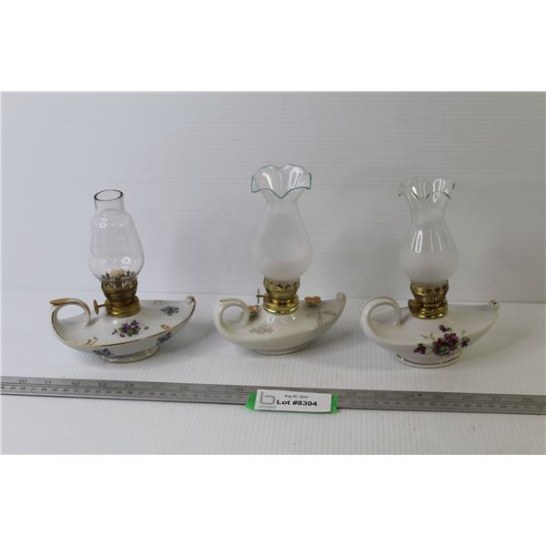 (3) Miniature Oil Lamps