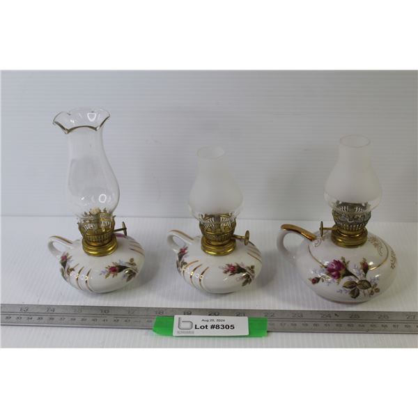 (3) Miniature Oil Lamps