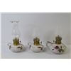 Image 3 : (3) Miniature Oil Lamps