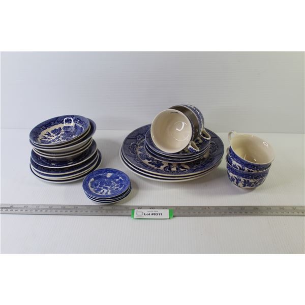 Partial Blue Willow Ceramic Dishes (partial set)