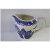 Image 3 : Blue Willow - Divided Plate - Miniature Oil Lamp - Creamer - Tea Towel
