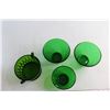 Image 3 : (4) Assorted Green Glass Bowls