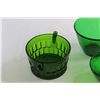 Image 4 : (4) Assorted Green Glass Bowls