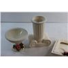 Image 3 : (2) Whiteware Picture Frames, Vase and Planter