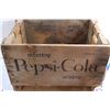Image 6 : Vintage Pepsi Cola Wooden Crate and (6) Pepsi Glass Bottles