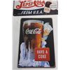 Image 2 : (2) Advertising Coca Cola and Pepsi Signs - 12'' x 8''