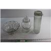 Image 1 : (2) Assorted Glass Storage Jars and Bowl