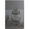 Image 5 : (2) Assorted Glass Storage Jars and Bowl