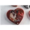 Image 2 : Russell Stover Elvis Presley Tin with Assorted Chocolate and (3) Heart Shaped Tins