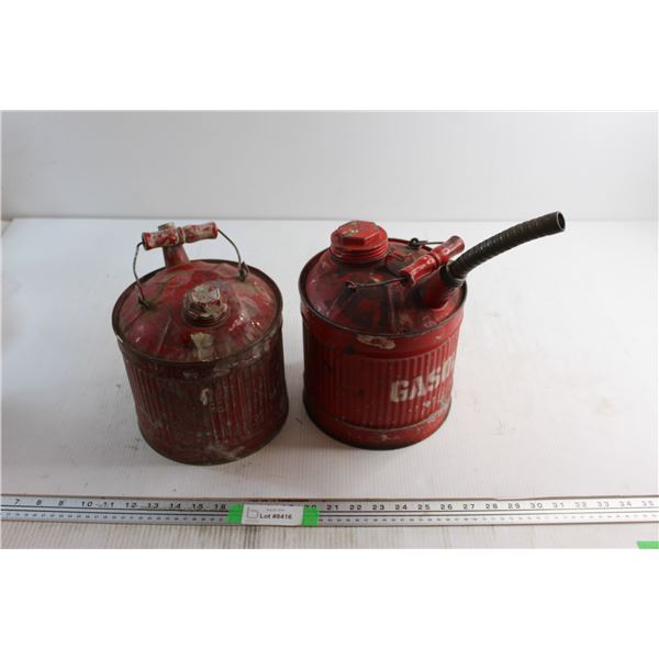 (2) Vintage Great West Gas Cans