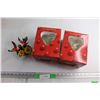 Image 1 : (2) Heart Shaped Music Waterballs and Birds Ceramic Decoration