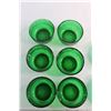 Image 2 : (6) Green Glass Bowls 5'' and (2) Green Glass Candle Holders