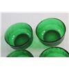 Image 5 : (6) Green Glass Bowls 5'' and (2) Green Glass Candle Holders