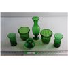 Image 1 : (6) Green Glass Vases