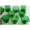 Image 2 : (7) Green Glass Cups, (2) Vases, and Bowl