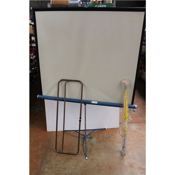 *Da-Lite Flyer Projector Screen, Caldak Bed Foldable Helper Rail, Table Clamp Standing Umbrella