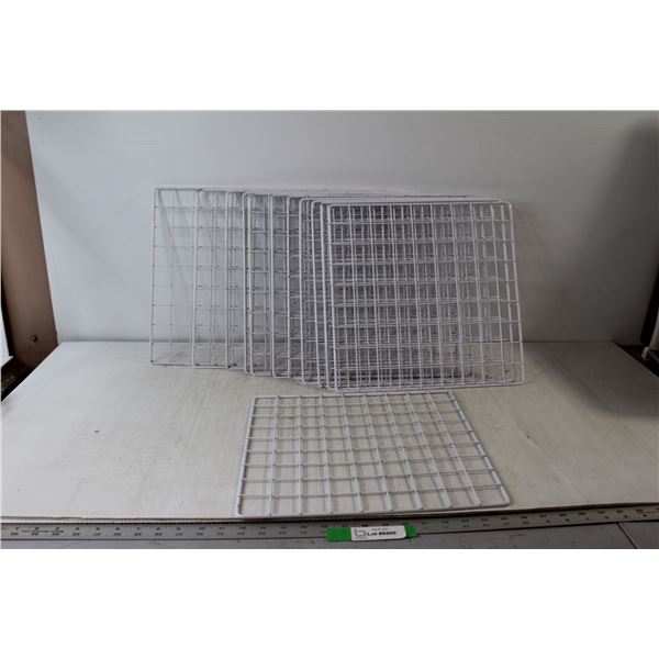(12) Wire Panel Platforms Shelf Platforms, (4) Shelf Connectors