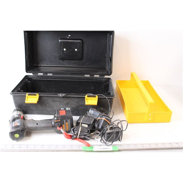 10.8 Volt Craftsman Drill, Tool Box, Assorted Charging Cords
