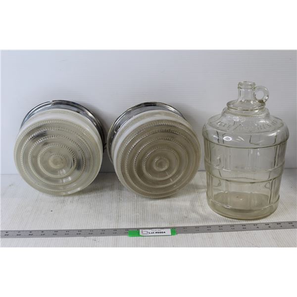 Vintage Ceiling Light Fixtures, Glass Jug