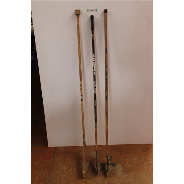 * Sher-Wood Goalie Hockey Stick, Cooper Right Handed Hockey Stick, Vic Action 1000 Left Handed Hocke