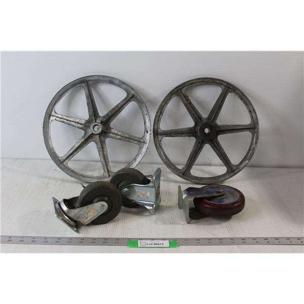 (2) Pulleys, (3) Dolly/Cart Wheels