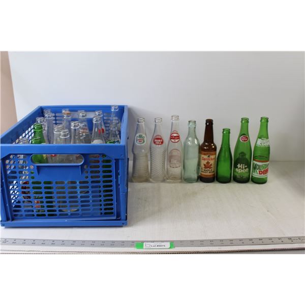 Assorted Glass Pop and Drink Bottles