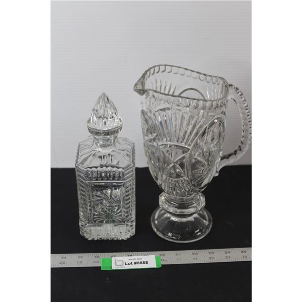 Glass Bottle with Glass Cork, Glass Pitcher