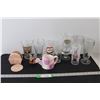Image 1 : (8) Coca-Cola Glass Cups and Other Glass Cups, Small Watering Can, Pink Marble Coaster Set of 6 , Gl