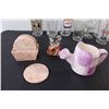 Image 2 : (8) Coca-Cola Glass Cups and Other Glass Cups, Small Watering Can, Pink Marble Coaster Set of 6 , Gl