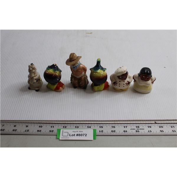 (6) Salt and Pepper Shakers - As Is