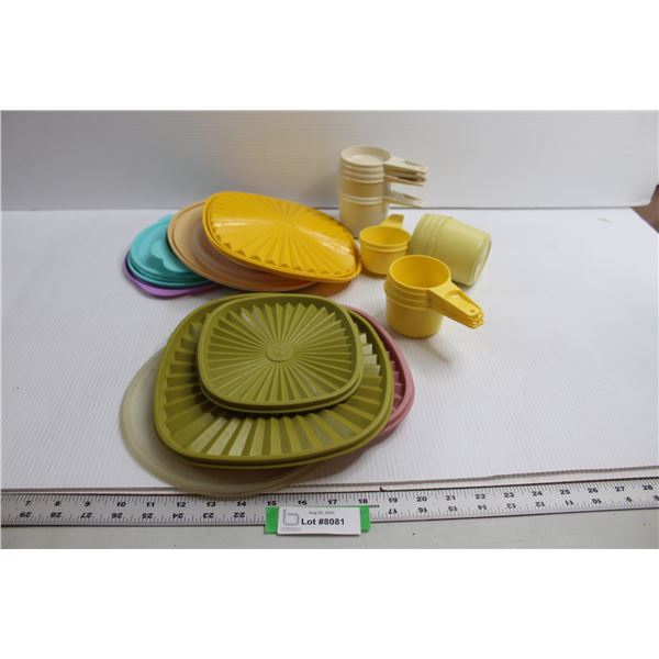 Assorted Lids and Measuring Cups - Tupperware
