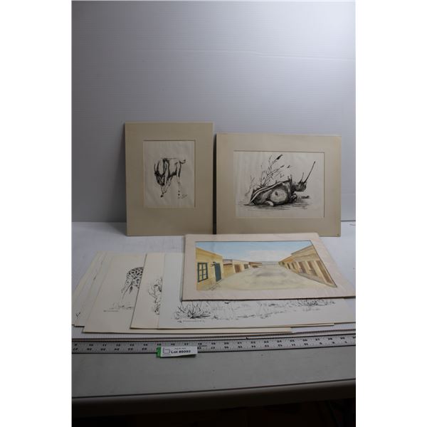 (13) CB Cunningham African Animal Prints, (3) Prints