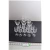 Image 1 : (7) Crystal Sherbet Glasses, (9) Crystal Liqueur Glasses
